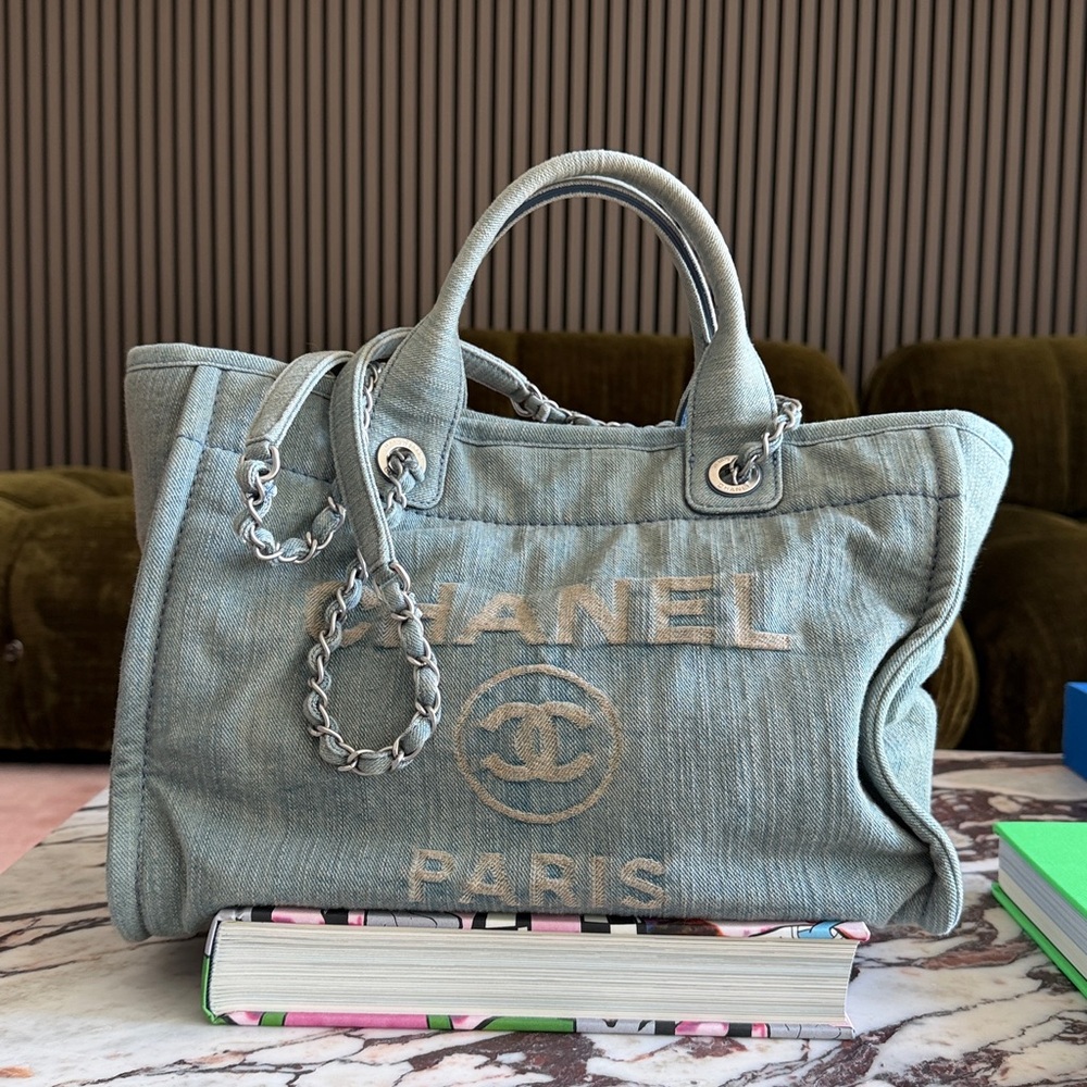 Chanel Denim Shopping Bag Deauville Tote 23S